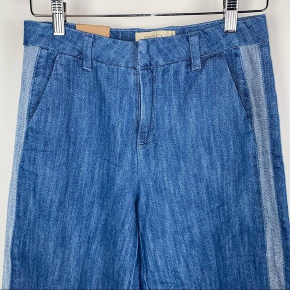 Rachel Rachel Roy Denim Cropped Wide Leg High Rise Cotton Blue pants - Picture 3 of 9